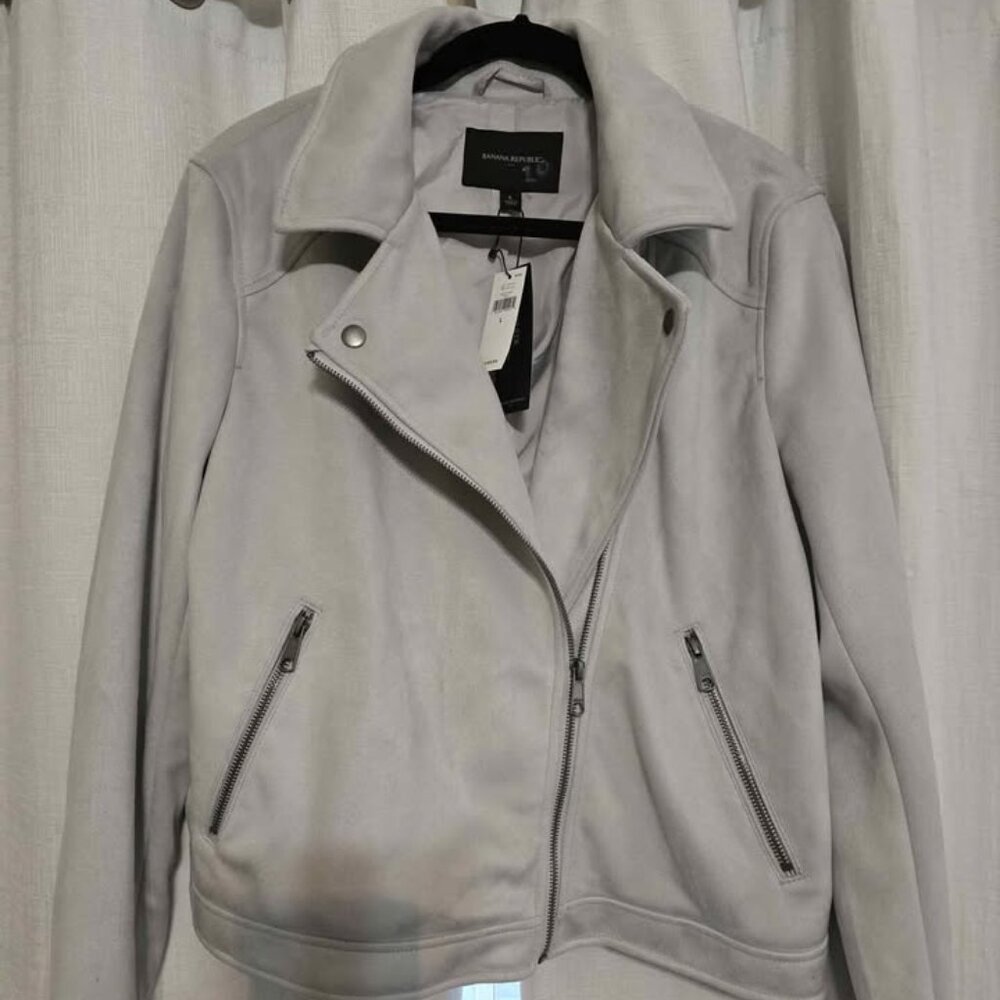 Banana Republic women's faux suede motorcycle jacket size L